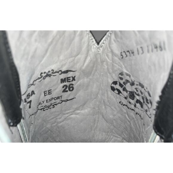 Los Altos Cowboy Boots Mens 7EE Black Exotic Genuine Python Snake Pointed Toe‎ - Picture 8 of 10